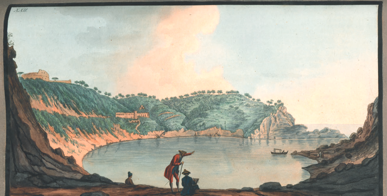 The Aesthetics and Politics of Volcanoes: William Hamilton’s Campi Phlegraei 1 3. William Hamilton and Pietro Fabris on the island of Nisida, overlooking a lake in a former volcanic crater (Plate XXII of Hamilton’s Campi Phlegraei, 1776